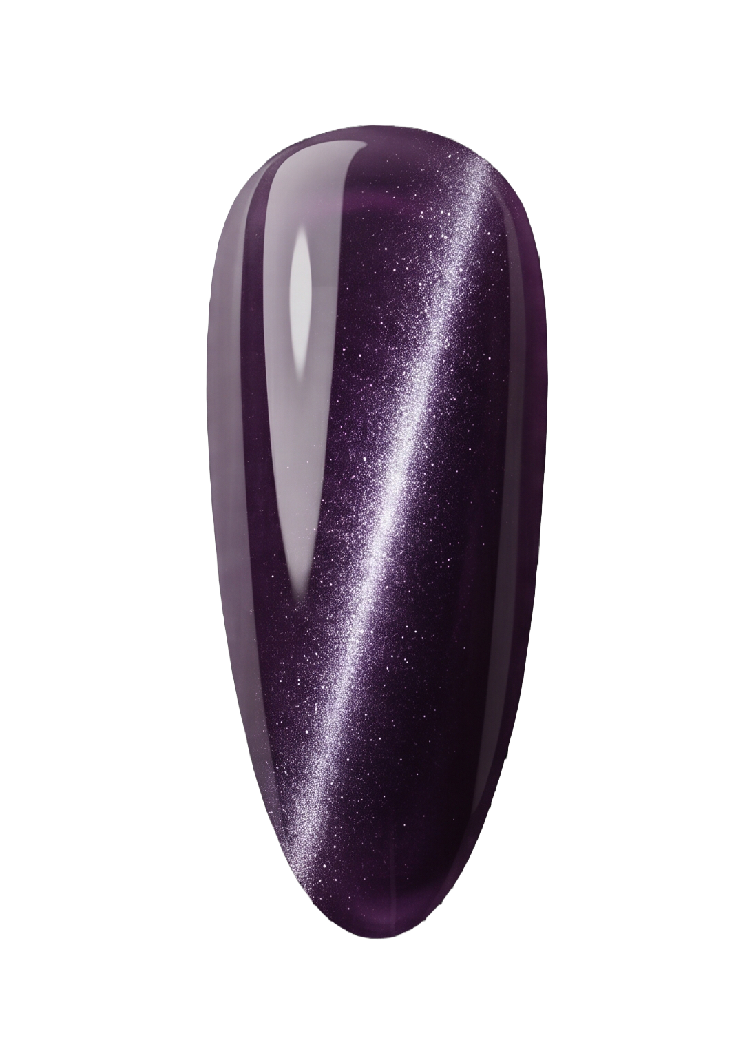 Uña con esmalte violeta brillante