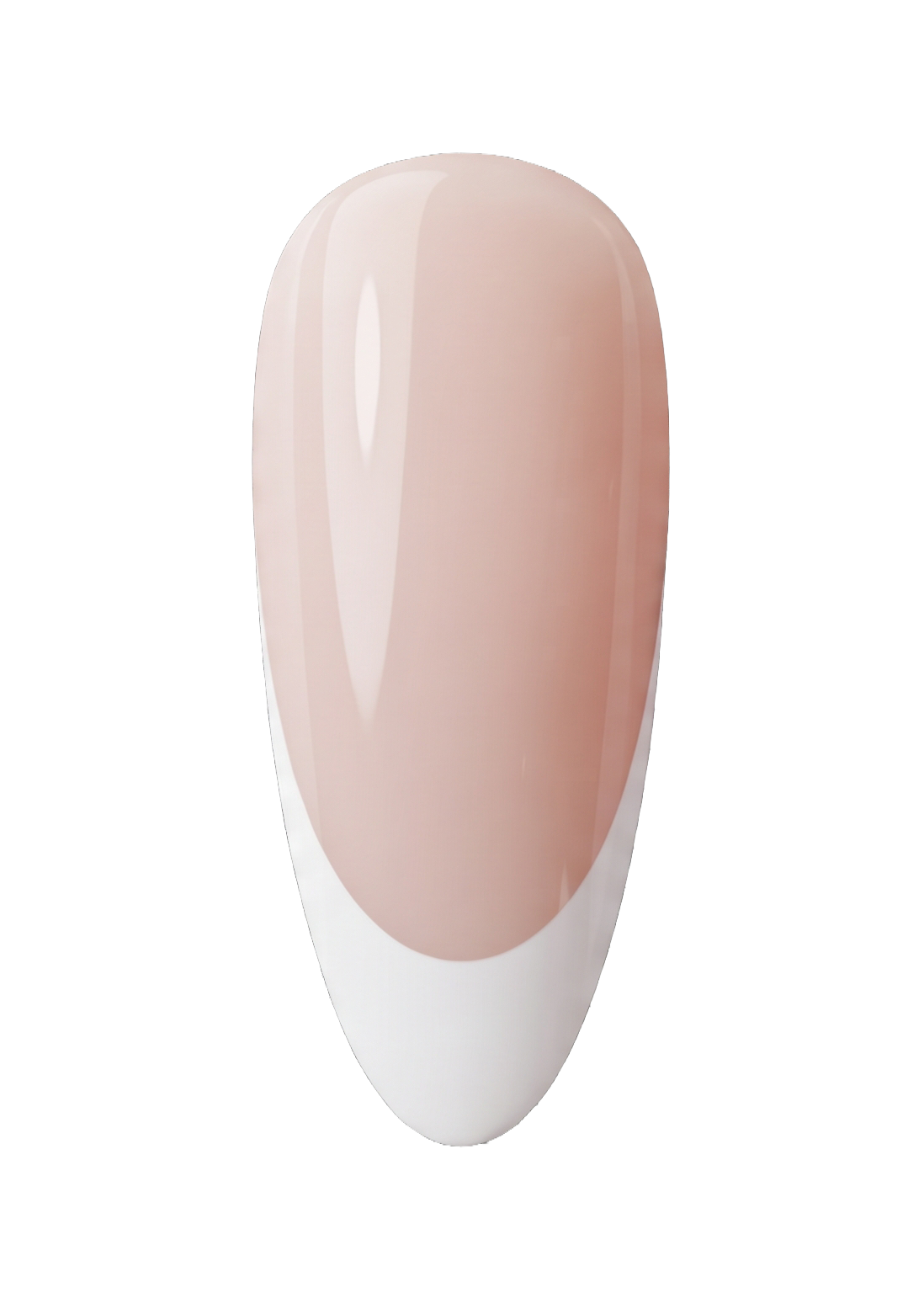 Uña con manicura francesa en tono rosa natural